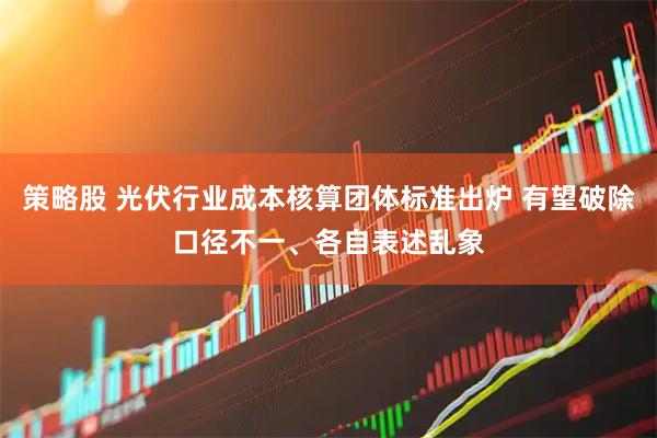 策略股 光伏行业成本核算团体标准出炉 有望破除口径不一、各自表述乱象